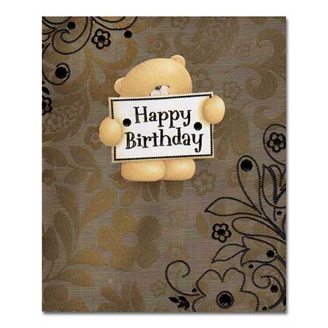 Holding Happy Birthday Forever Friends Card